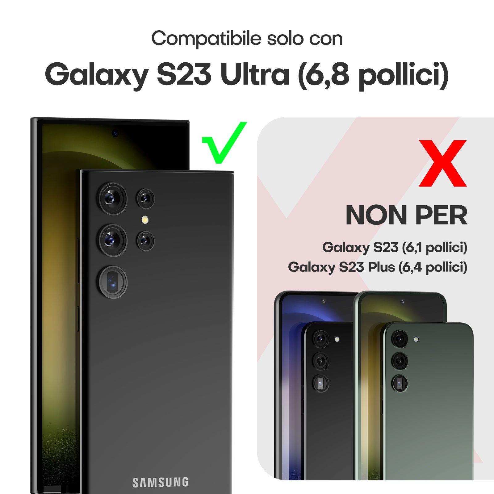 Samsung Galaxy S23 Ultra Case 5G with 1 Mobile Phone Case + 2 TPU Screen Protectors + 2 Camera Protection [Military Protection] Anti-Yellow Shockproof Transparent