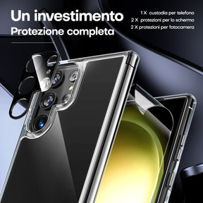 Samsung Galaxy S23 Ultra Case 5G with 1 Mobile Phone Case + 2 TPU Screen Protectors + 2 Camera Protection [Military Protection] Anti-Yellow Shockproof Transparent