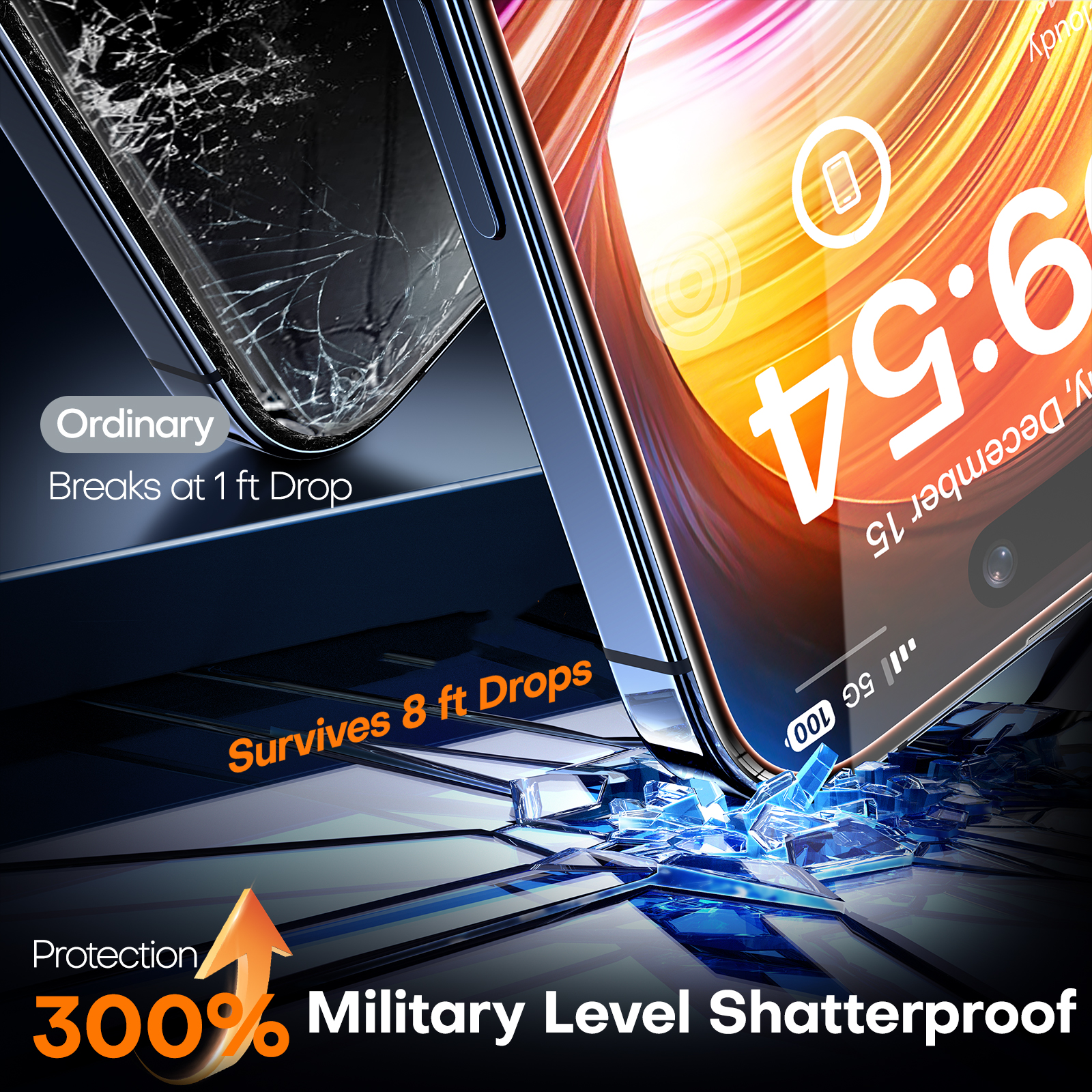 GOX Full screen for iPhone 15 Pro Max armored protective glass, car installation protective glass 9H hardness, shockproof, scratch-resistant, anti-fingerprint, anti-oil, anti-bubbles, pack of 2