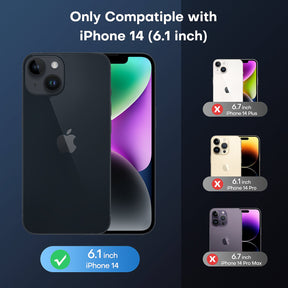 GOX  [5 in 1] Strong Magnetic Clear for iPhone 14 Case [Compatible with MagSafe] with 2 Screen Protector +2 Camera Lens Protector, [Military Drop Protection] Slim Phone Case for iPhone 14 6.1 Inch