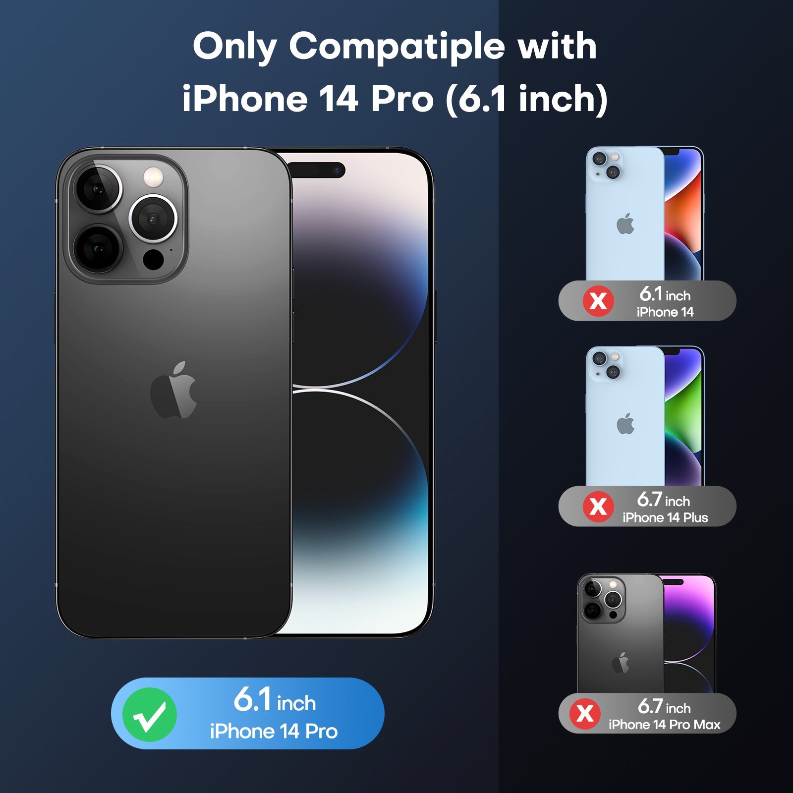 GOX [5 in 1] Magnetic Case for iPhone 14 Pro [Military Grade Drop Protection] with 2X Screen Protector +2X Camera Lens Protector, Translucent Matte Slim Fit Compatible with Magsafe Case-Clear