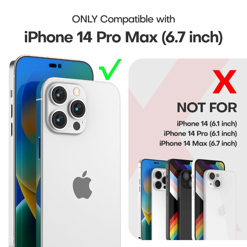 GOX  [5 in 1] for iPhone 14 Pro Max Case [Not Yellowing], with 2 Tempered Glass Screen Protectors + 2 Camera Lens Protectors [Military Grade Protection] Shockproof Slim 14 Pro Max 6.7 Inch, Green