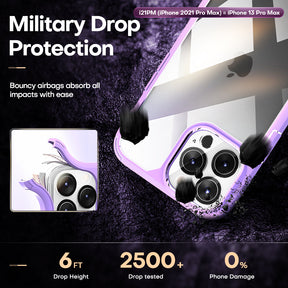 GOX [3 in 1] Defender Designed for 13 Pro Max Case 6.7 Inch, with 2 Pack Tempered Glass Screen Protector + 2 Pack Camera Lens Protector [Military Grade Protection] Shockproof Slim Thin