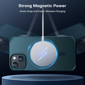 GOX  [5 in 1] Strong Magnetic Clear for iPhone 14 Case [Compatible with MagSafe] with 2 Screen Protector +2 Camera Lens Protector, [Military Drop Protection] Slim Phone Case for iPhone 14 6.1 Inch