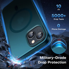 GOX  [5 in 1] Strong Magnetic Clear for iPhone 14 Case [Compatible with MagSafe] with 2 Screen Protector +2 Camera Lens Protector, [Military Drop Protection] Slim Phone Case for iPhone 14 6.1 Inch