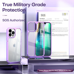 GOX [3 in 1] Defender Designed for 13 Pro Max Case 6.7 Inch, with 2 Pack Tempered Glass Screen Protector + 2 Pack Camera Lens Protector [Military Grade Protection] Shockproof Slim Thin