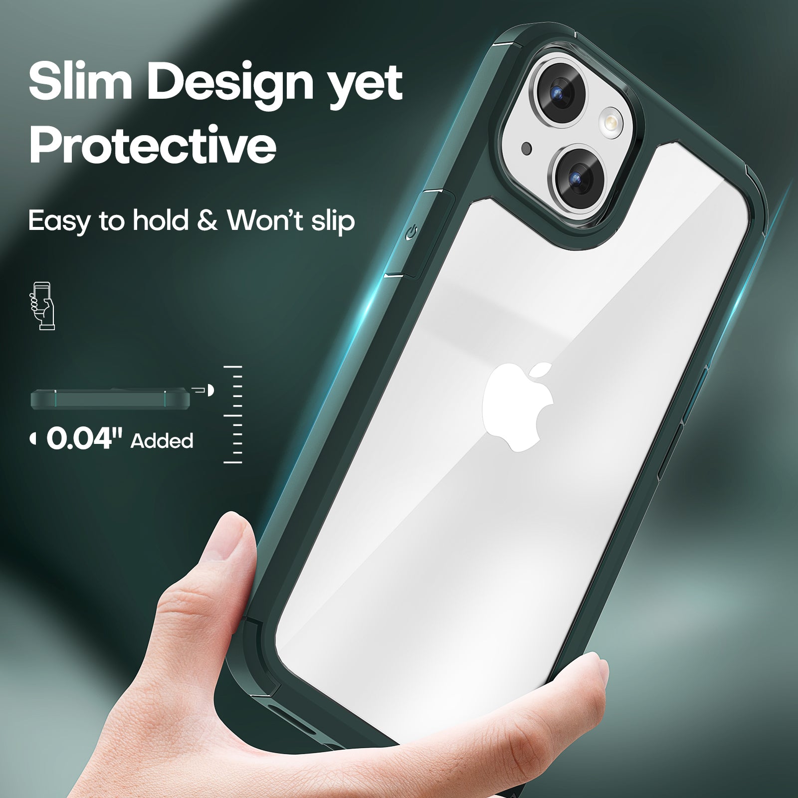 GOX [5 in 1] for iPhone 14 Plus Case [Not Yellowing], with 2 Tempered Glass Screen Protectors+2 Camera Lens Protectors [Military Grade Protection] Shockproof Slim iPhone 14 Plus Case 6.7 Inch-Green