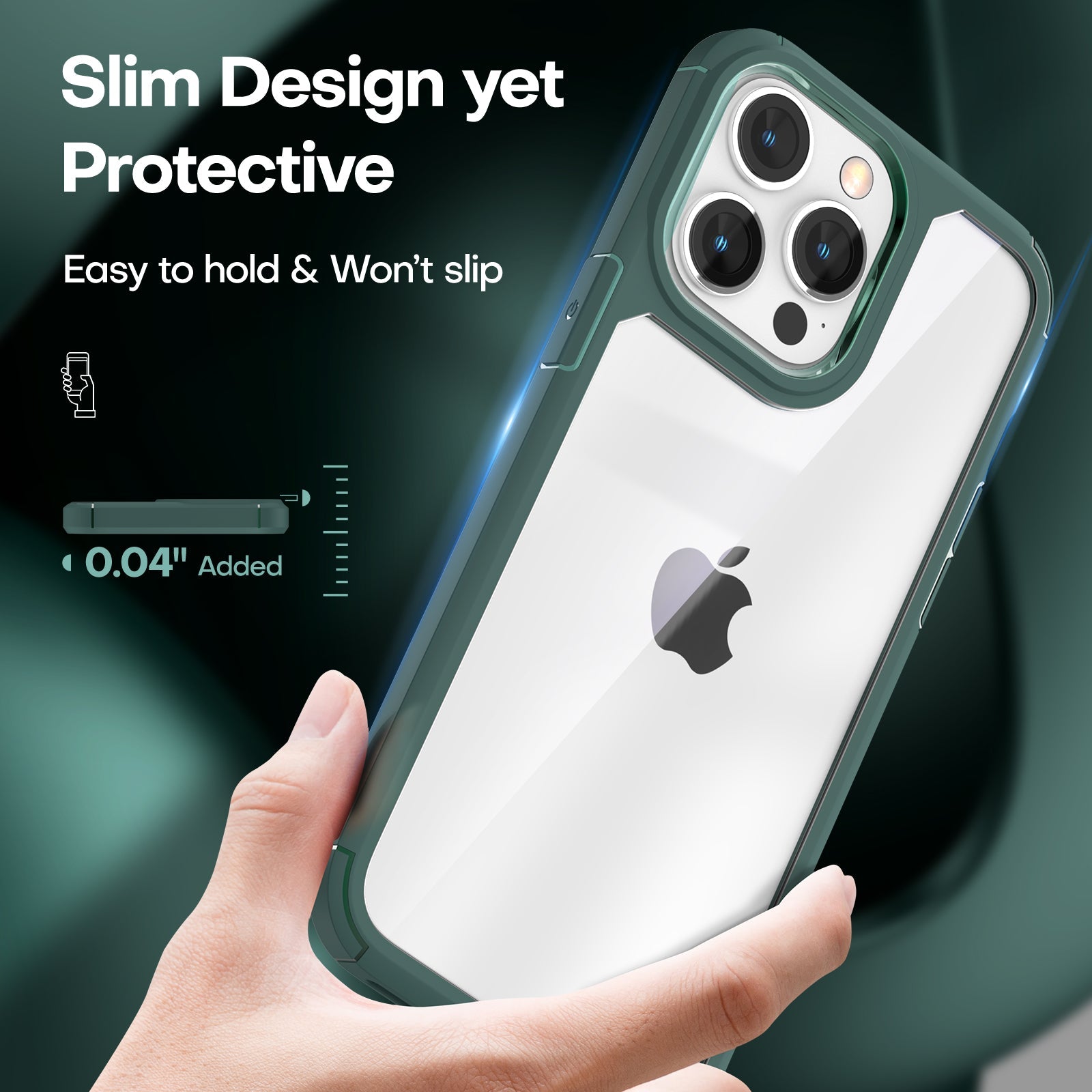 GOX  [5 in 1] for iPhone 14 Pro Max Case [Not Yellowing], with 2 Tempered Glass Screen Protectors + 2 Camera Lens Protectors [Military Grade Protection] Shockproof Slim 14 Pro Max 6.7 Inch, Green