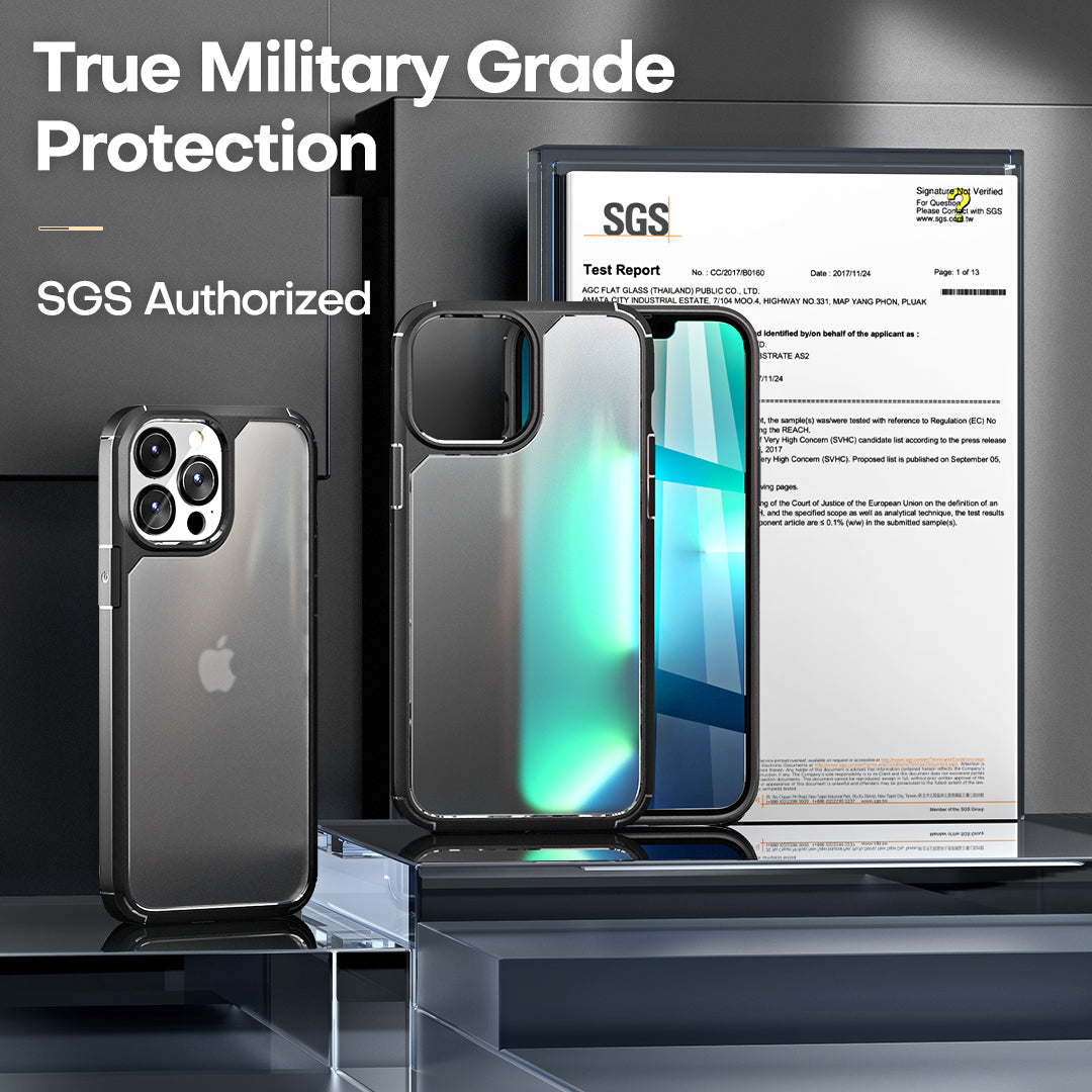 GOX [3 in 1] Defender Designed for iPhone 13 Pro Case 6.1 Inch, with 2 Pack Tempered Glass Screen Protector + 2 Pack Camera Lens Protector [Military Grade Protection] Shockproof Slim Thin