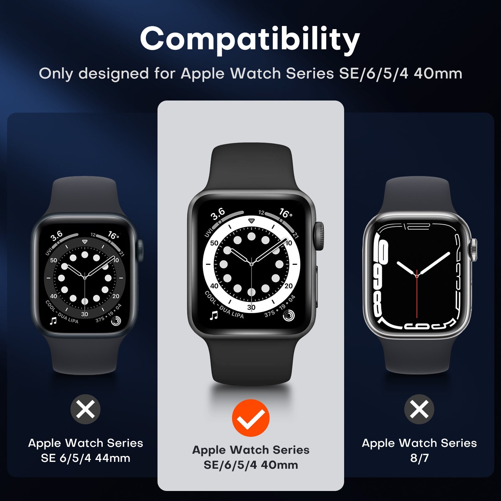 GOX 2 Pack Waterproof Case Designed for Apple Watch Series SE/6/5/4 40mm, [IP67 Waterproof Certified] with 9H Tempered Glass Screen Protector, [Full Protection] Slim Cover for iWatch 40mm - Black