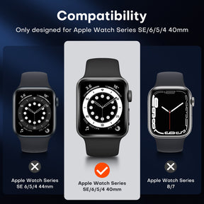 GOX 2 Pack Waterproof Case Designed for Apple Watch Series SE/6/5/4 40mm, [IP67 Waterproof Certified] with 9H Tempered Glass Screen Protector, [Full Protection] Slim Cover for iWatch 40mm - Black