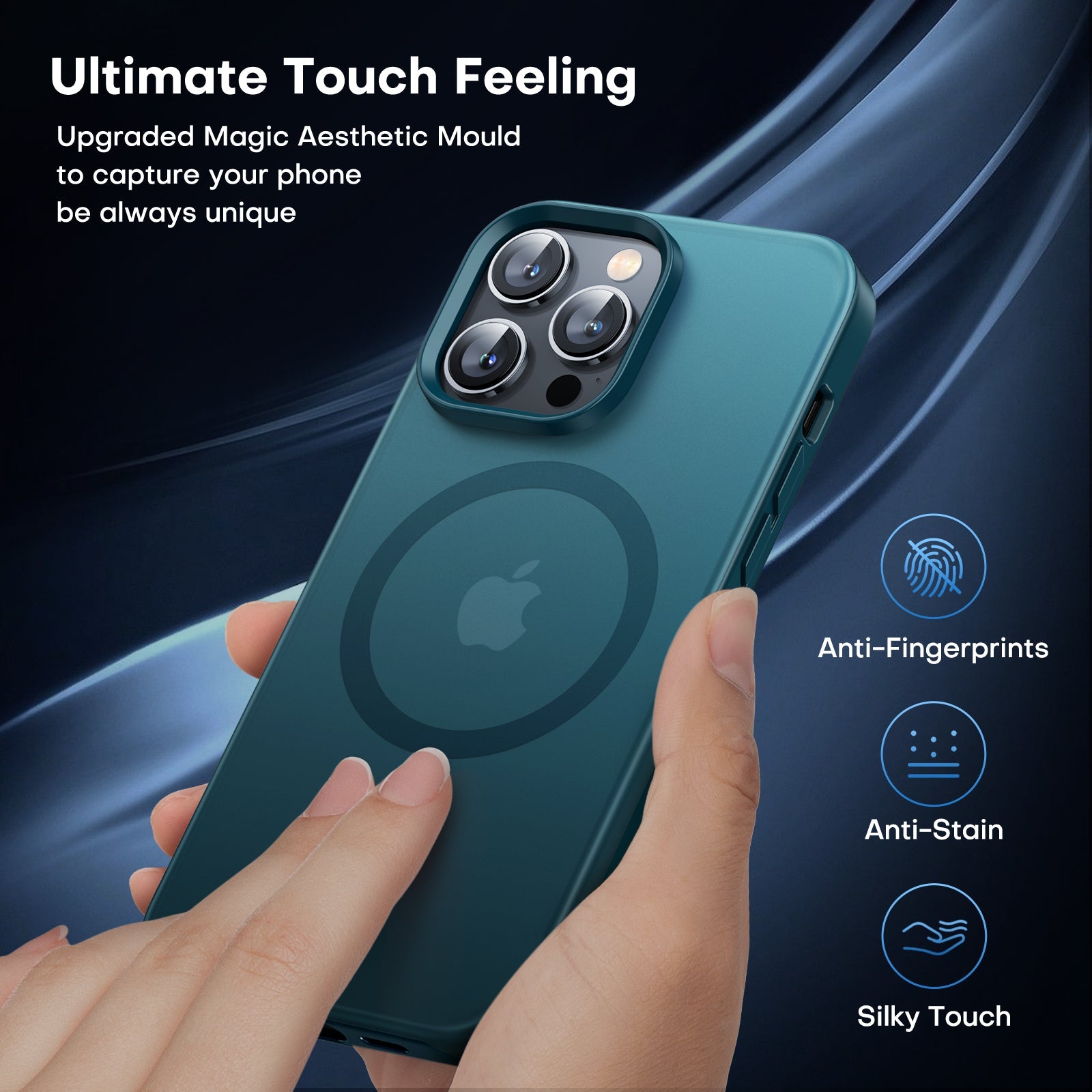 GOX [5 in 1] Magnetic Case for iPhone 14 Pro [Military Grade Drop Protection] with 2X Screen Protector +2X Camera Lens Protector, Translucent Matte Slim Fit Compatible with Magsafe Case-Clear