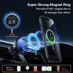 GOX 360°Rotatable Magnetic Ring for iPhone 15 Case Black, [Designed for Magsafe] with Stand & Ring Holder, Translucent Matte Shockproof Slim Phone Case for iPhone 15, 6.1"