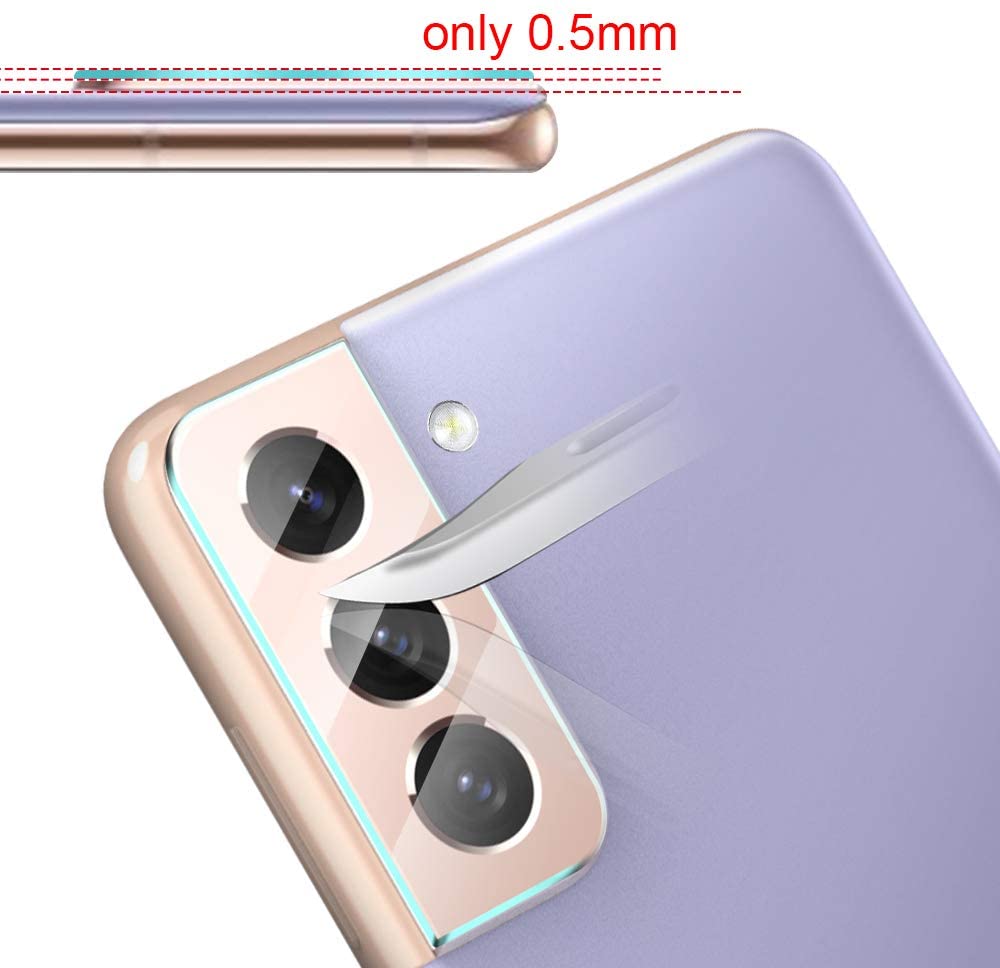 [3+3 Pack] GOX 3 Pack Tempered Glass Screen Protector + 3 Pack Camera Lens Protector Compatible with Samsung Galaxy S21 5G 6.2 - inch Easy Installation HD-Clear Bubble Free