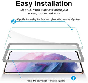 [3+3 Pack] GOX 3 Pack Tempered Glass Screen Protector + 3 Pack Camera Lens Protector Compatible with Samsung Galaxy S21 5G 6.2 - inch Easy Installation HD-Clear Bubble Free
