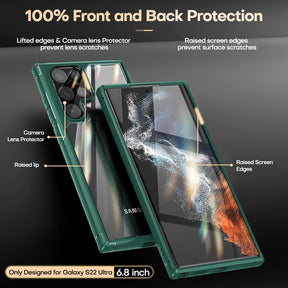GOX Shockproof Samsung Galaxy S22 Ultra Case, [Military Grade Protection] S22 Ultra Case, Crystal Clear Soft Slim Protective Silicone Cover Designed for Galaxy S22 Ultra 5G Case 6.8"