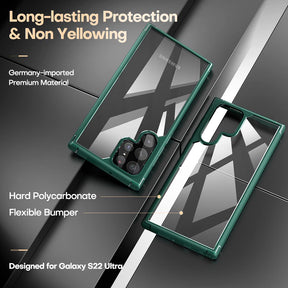 GOX Shockproof Samsung Galaxy S22 Ultra Case, [Military Grade Protection] S22 Ultra Case, Crystal Clear Soft Slim Protective Silicone Cover Designed for Galaxy S22 Ultra 5G Case 6.8"