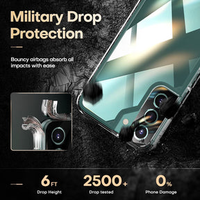 GOX [5 in 1] Shockproof Designed for Samsung Galaxy S22 Case 5G 6.1 Inch, with 2 Pack Tempered Glass Screen Protector + 2 Pack Camera Lens Protector [Military Grade Protection] Slim Thin Cover