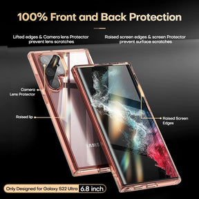 GOX Shockproof Samsung Galaxy S22 Ultra Case, [Military Grade Protection] S22 Ultra Case, Crystal Clear Soft Slim Protective Silicone Cover Designed for Galaxy S22 Ultra 5G Case 6.8"