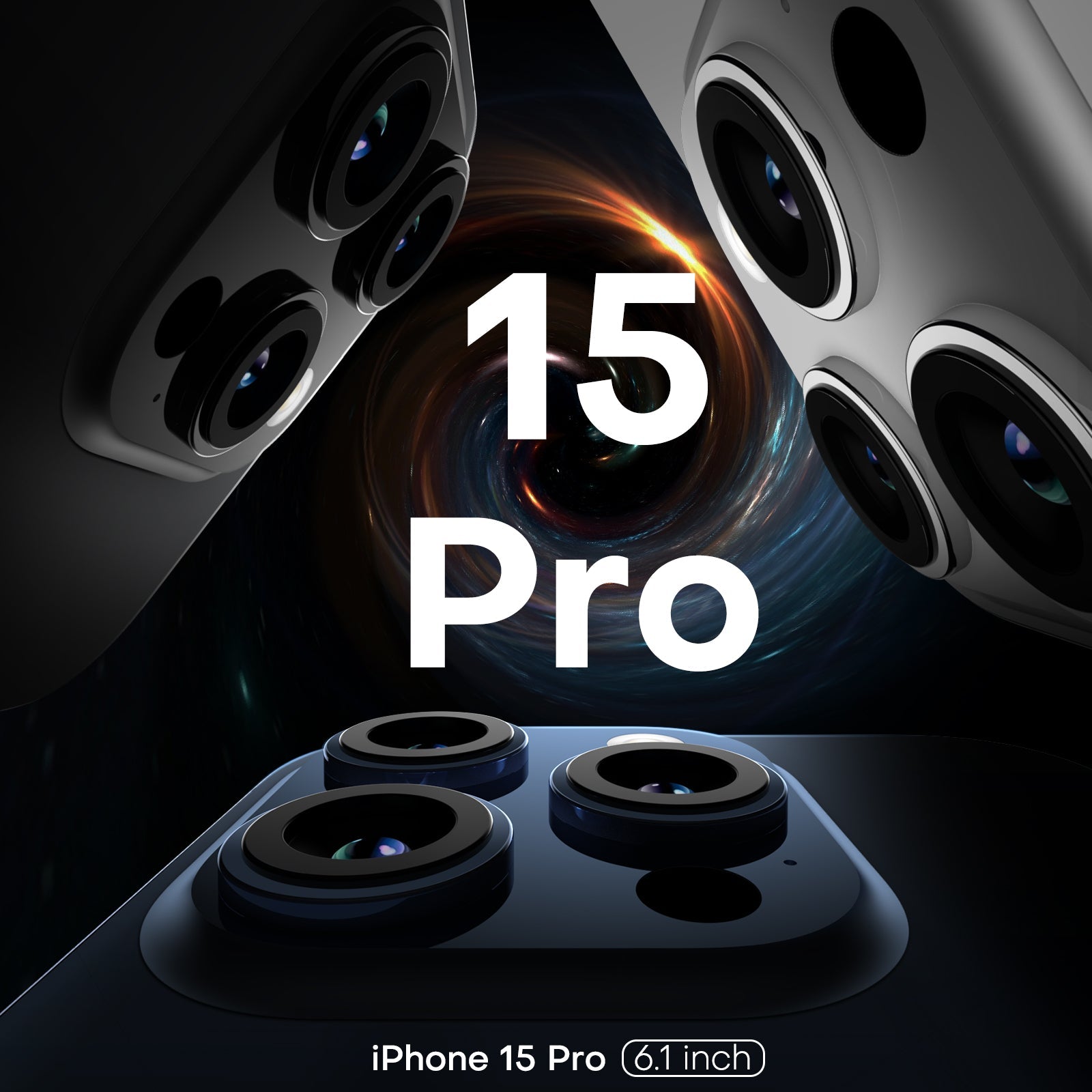 GOX 5 in 1 Magnetic Case for iPhone 15 Pro [Military Grade Drop Protection] with 2X Screen Protector + 2X Camera Lens Protector, Transparent Slim Fit Case Mag-Safe-Clear